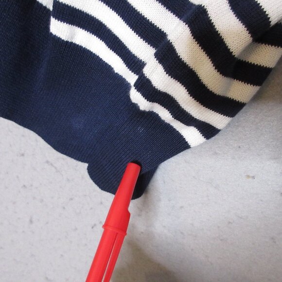 Brooks Brother Sweater Men XL Blue White Stripe Cotton Career Office Casual NWT‎ - Picture 13 of 14